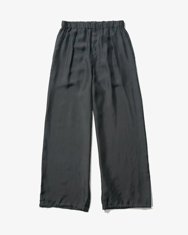 ATON (WOMEN) / TRAVEL SILK TWILL WIDE PANTS / SUMI
