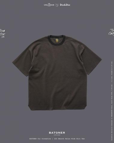  / 32G SMOOTH RELAX WIDE KNIT TEE / D.BROWN x BLACK