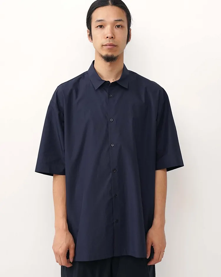 ATON (MEN) / SUVIN BROAD SHORT SLEEVE SHIRT / NAVY