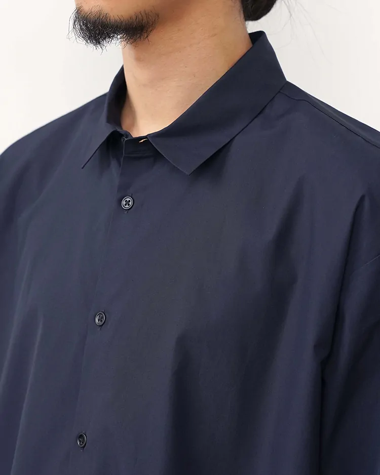 SUVIN BROAD SHORT SLEEVE SHIRT / NAVY | ATON (MEN)(エイトン