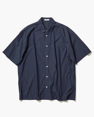 ATON (MEN) / COTTON LAWN OVERSIZED SHORT SLEEVE SHIRT / NAVY