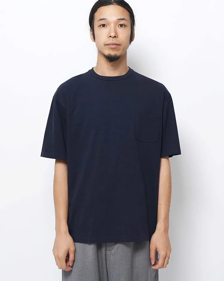YAECA (MEN) / CREW NECK T-SHIRTS S/S PK / D.NAVY
