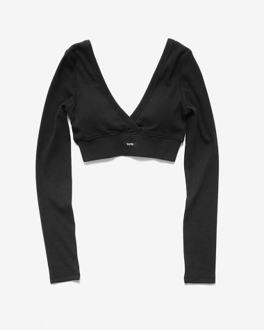  / Cropped L/S Top / BLACK