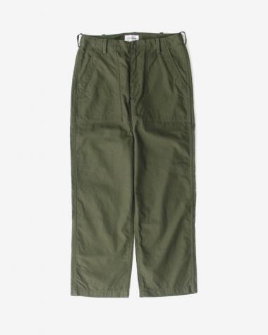 YAECA (WOMEN) / BAKER PANTS / OLIVE (SATIN）