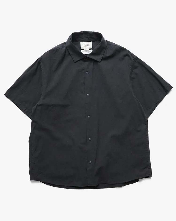 YAECA (MEN) / EXTRA WIDE - S/S COMFORT SHIRT / D.NAVY