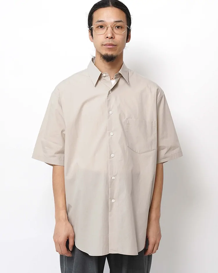 Dice&Dice / ORGANIC WASHER REGULAR COLLAR S/S SHIRT / BEIGE