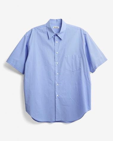  / ORGANIC WASHER REGULAR COLLAR S/S SHIRT / SAX
