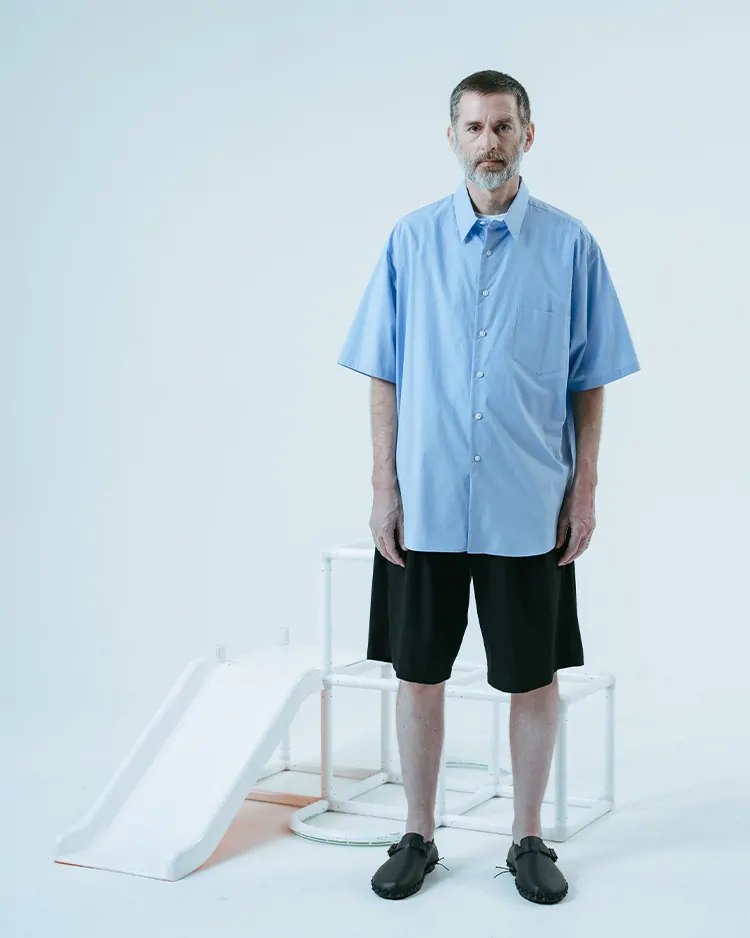 Dice&Dice / ORGANIC WASHER REGULAR COLLAR S/S SHIRT / SAX