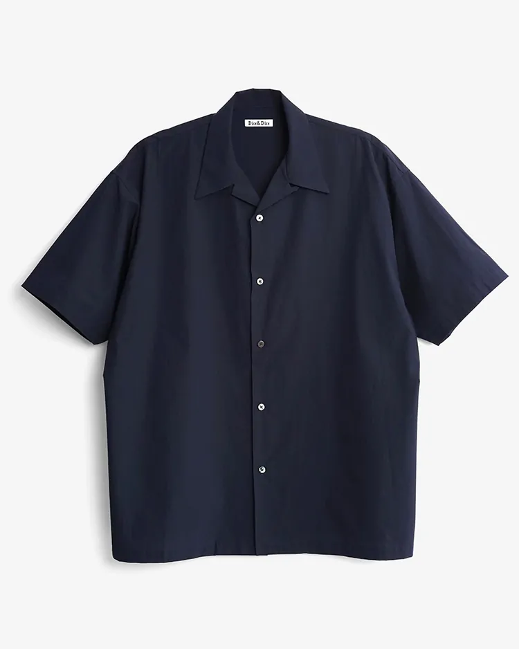 Dice&Dice / ORGANIC WASHER OPEN COLLAR S/S SHIRT / NAVY