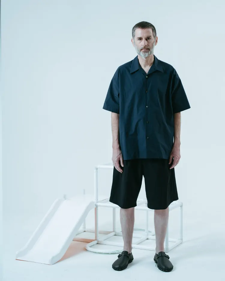 Dice&Dice / ORGANIC WASHER OPEN COLLAR S/S SHIRT / NAVY