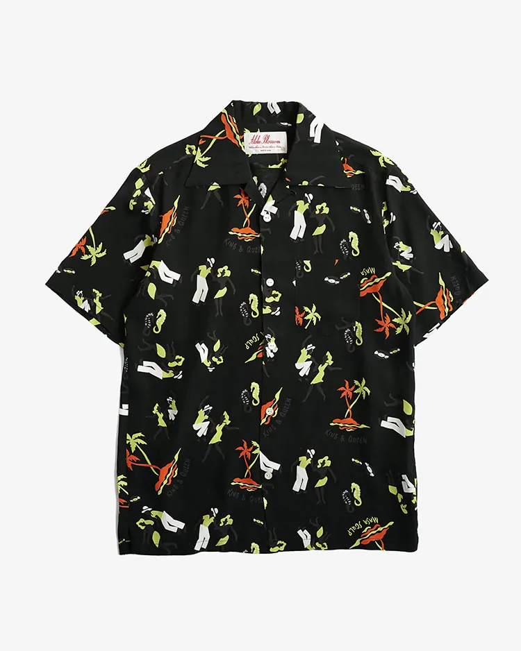 Aloha Blossom (MEN) / KING&QUEEN / BLACK