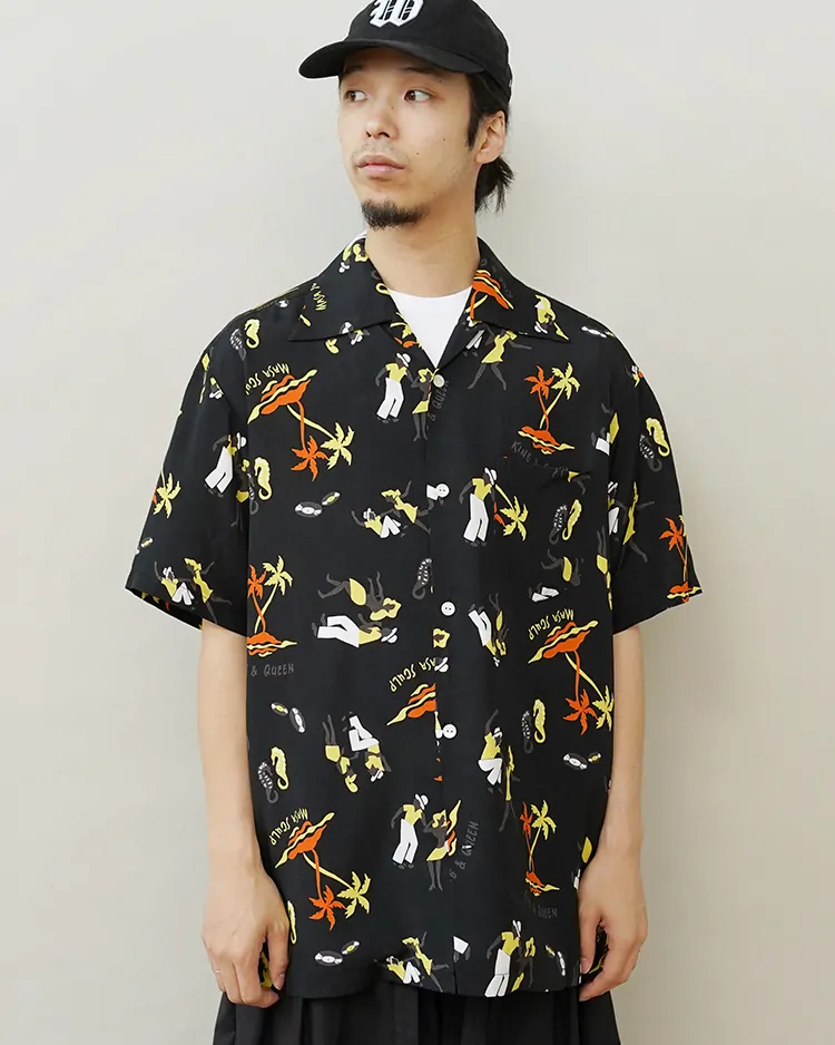 Aloha Blossom (MEN) / KING&QUEEN / BLACK