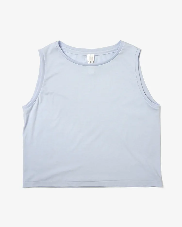 YAECA (WOMEN) / NO SLEAVE TOPS / KUSAKI BLUE