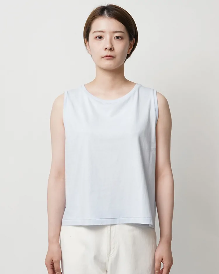 YAECA (WOMEN) / NO SLEAVE TOPS / KUSAKI BLUE