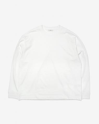  / 12/- AIR SPININNG  LOOSE FIT LONG SLEEVE T-SHIRT / WHITE