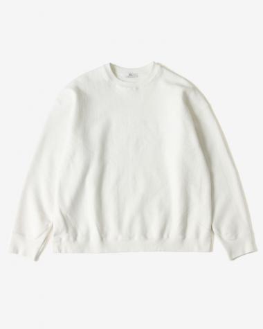 ATON (MEN) / GARMENT DYED URAKE OVERSIZED PULLOVER / WHITE