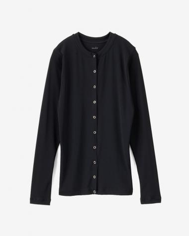  / No.3 HAORI WITH SNAP BUTTONS / BLACK