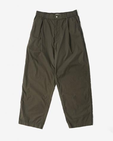 / SHRINK COTTON LAWN LOOSE FIT PANTS / DK.BROWN