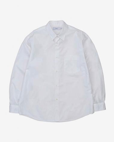  / High Count Regular Collar Round Cut Oversized Shirt / WHITE