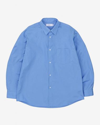  / High Count Regular Collar Round Cut Oversized Shirt / BLUE