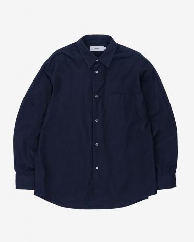  / High Count Regular Collar Round Cut Oversized Shirt / NAVY