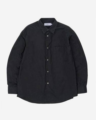  / High Count Regular Collar Round Cut Oversized Shirt / BLACK