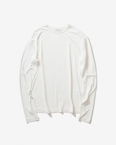  / MODAL SILK JERSEY PULLOVER / WHITE