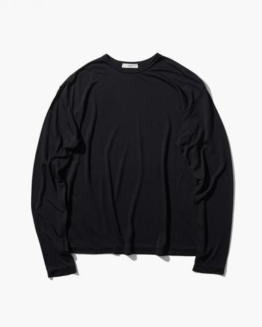  / MODAL SILK JERSEY PULLOVER / BLACK