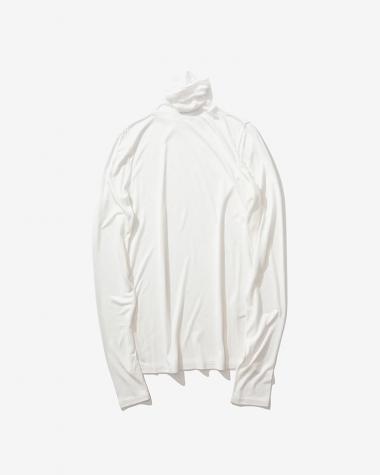 / MODAL SILK JERSEY TURTLENECK / WHITE