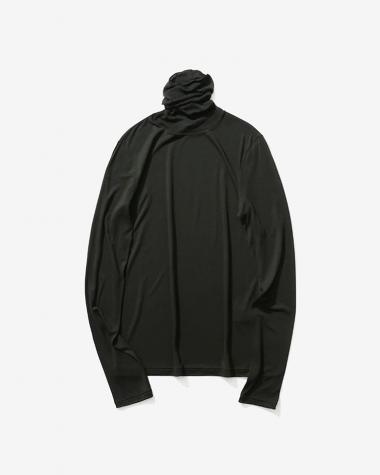  / MODAL SILK JERSEY TURTLENECK / BLACK
