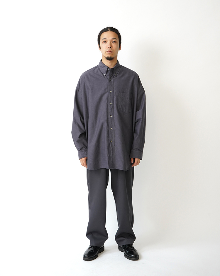 Oxford L/S Oversized B.D Shirt / GRAY | Graphpaper (MEN
