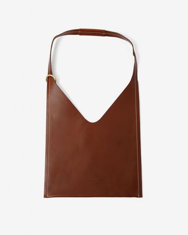  / KREL - ONE STROKE BAG  GOLD RING / COGNAC