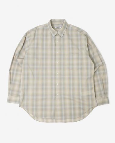  / OMBRE CHECK REGULAR COLLAR L/S SHIRT  / BEIGE