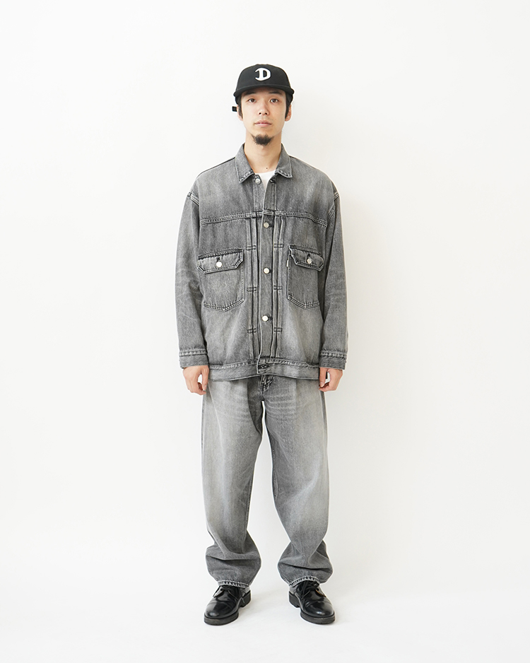 ワラビーページ Selvage Denim Two Tuck Tapered Pants / INDIGO LIGHT FADE