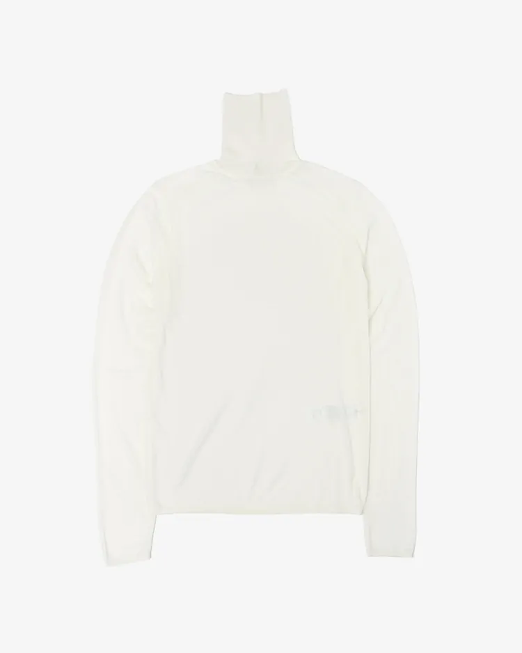 ATON (WOMEN) / TENCEL SILK CIRCULER RIB TURTLENECK SWEATER / WHITE