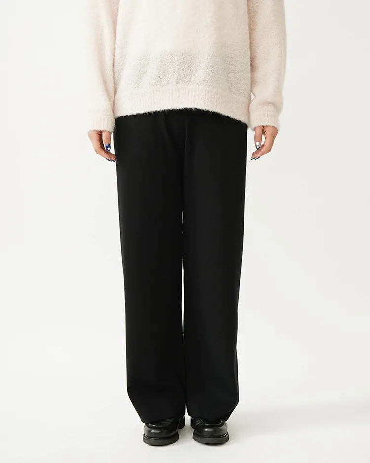 Graphpaper (WOMEN) / Mercerized Fine Wool Knit Pants / BLACK