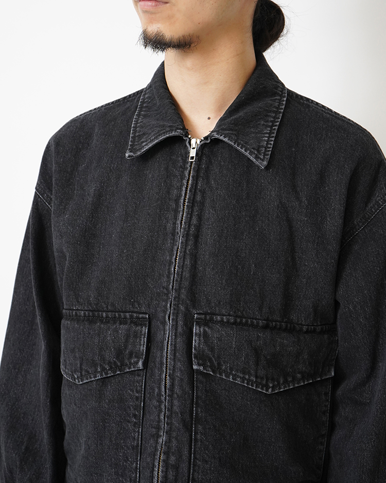 Selvage Denim Zip Jacket / BLACK DARK FADE | Graphpaper (MEN