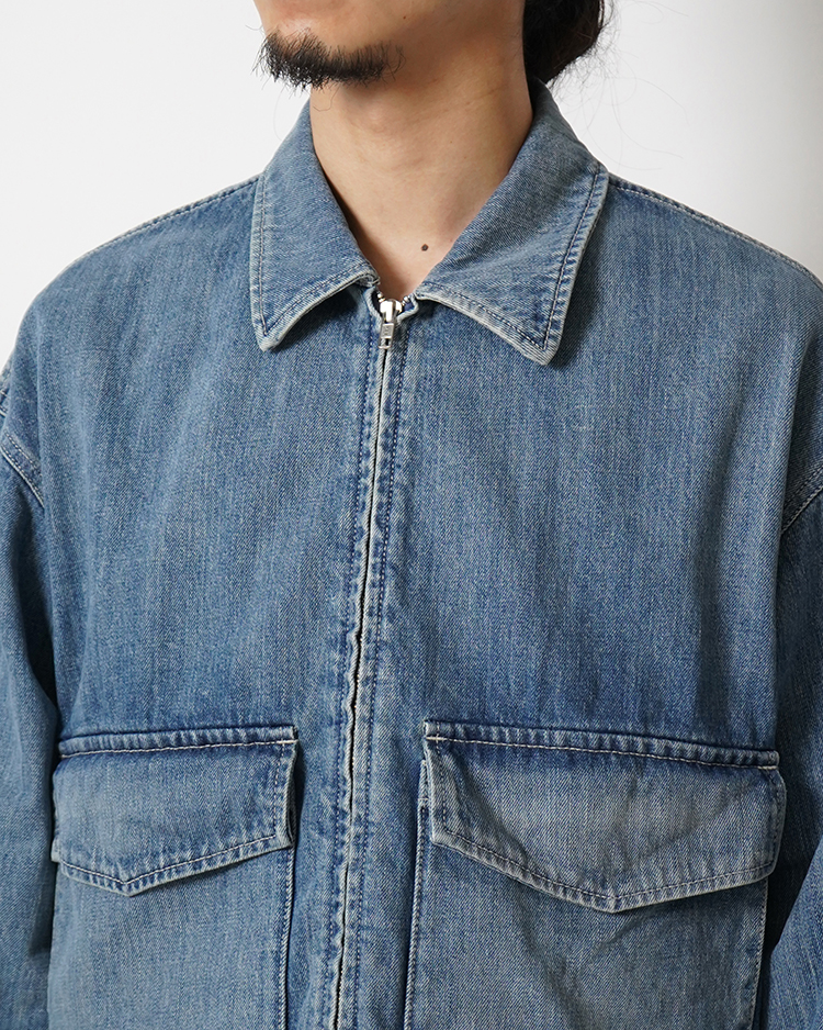 Selvage Denim Zip Jacket / INDIGO LIGHT FADE | Graphpaper