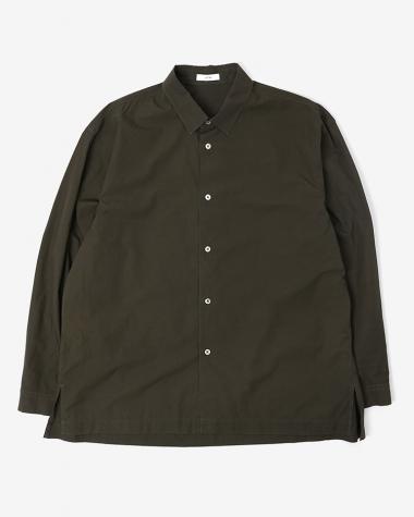  / SHRING COTTON LAWN WIDE SHIRT / DK.BROWN
