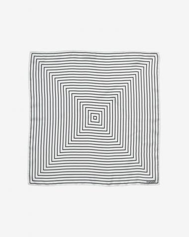  / Geometric Silk Scarf / WHITE