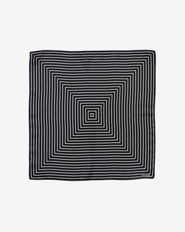  / Geometric Silk Scarf / BLACK