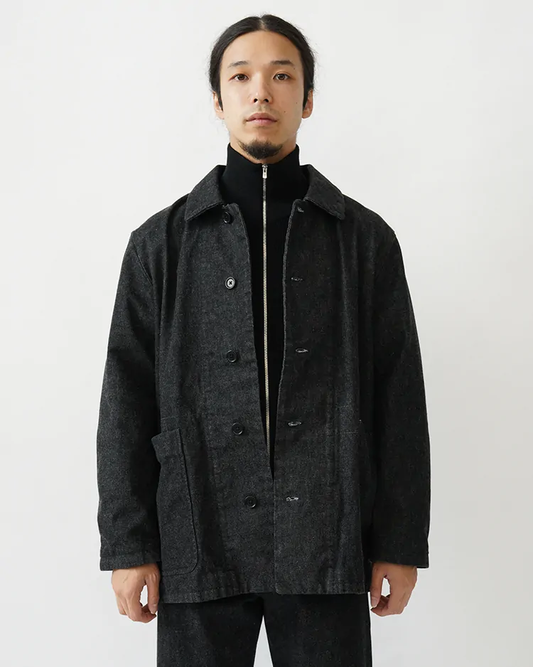 YAECA (MEN) / DENIM COVERALL JACKET / BLACK