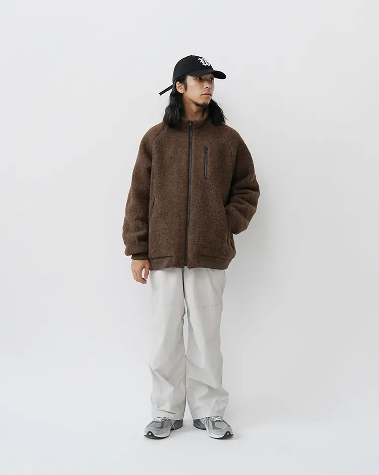 STAND COLLAR ZIP BLOUZON / BROWN | YAECA (MEN)(ヤエカ) | OUTER STAND COLLAR ZIP BLOUZON / BROWN | YAECA (MEN)(ヤエカ) | OUTER