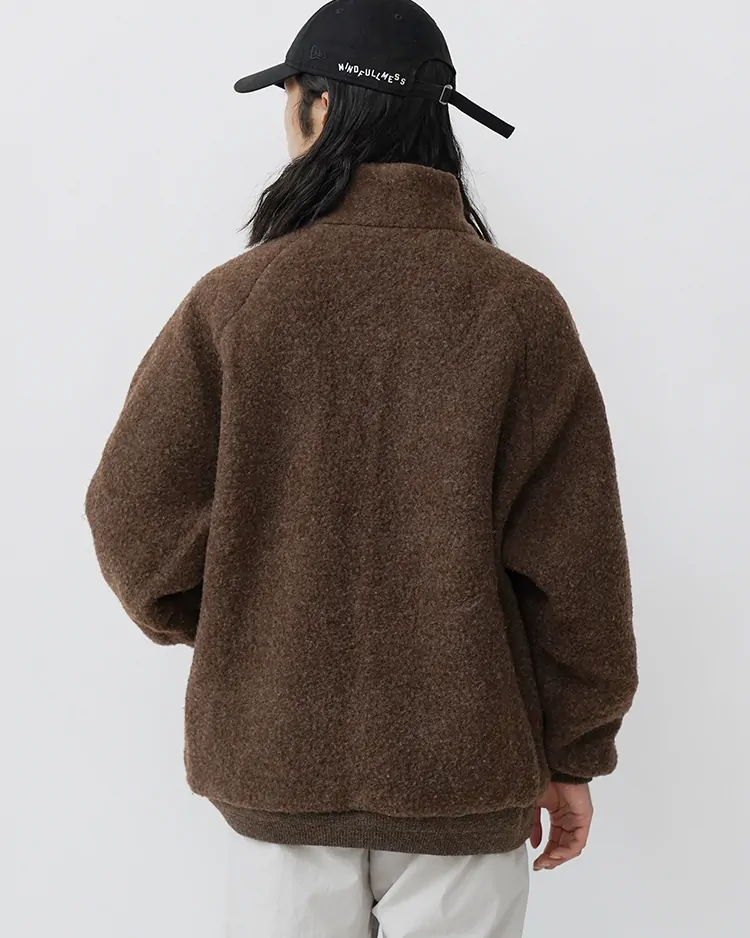 STAND COLLAR ZIP BLOUZON / BROWN | YAECA (MEN)(ヤエカ) | OUTER STAND COLLAR ZIP BLOUZON / BROWN | YAECA (MEN)(ヤエカ) | OUTER