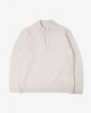  / KID MOHAIR LOOP HALF ZIP SWEATER / PINK