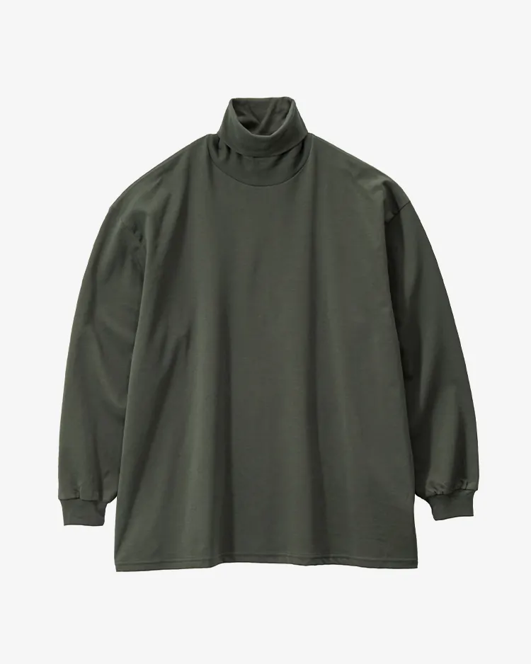 Graphpaper (MEN) / Brushed Mockrody High Neck L/S Tee / GREEN