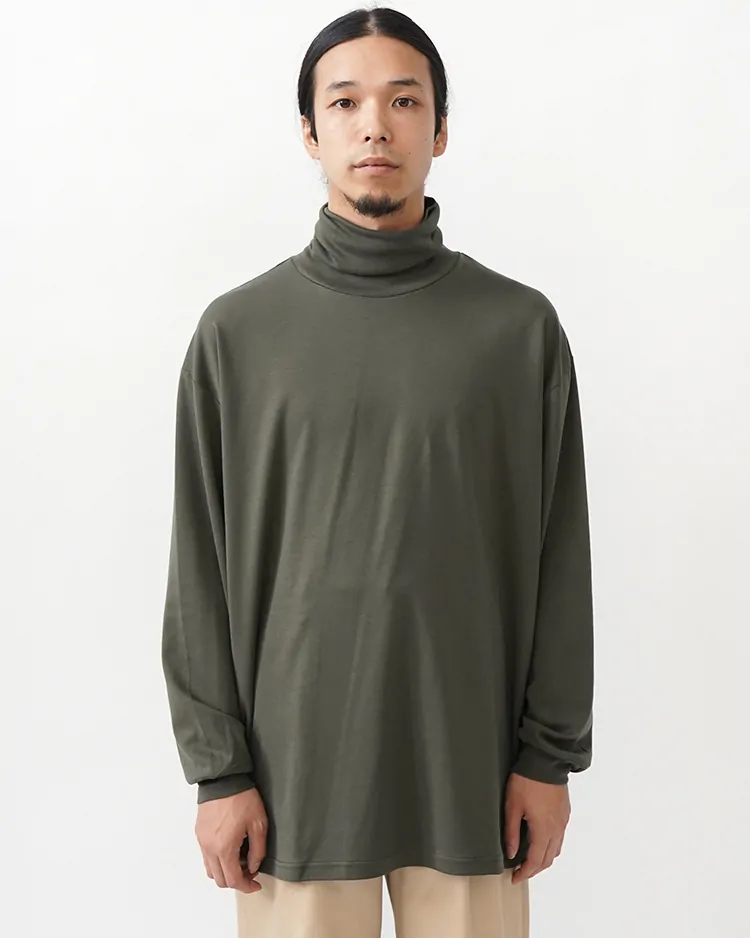 Graphpaper (MEN) / Brushed Mockrody High Neck L/S Tee / GREEN