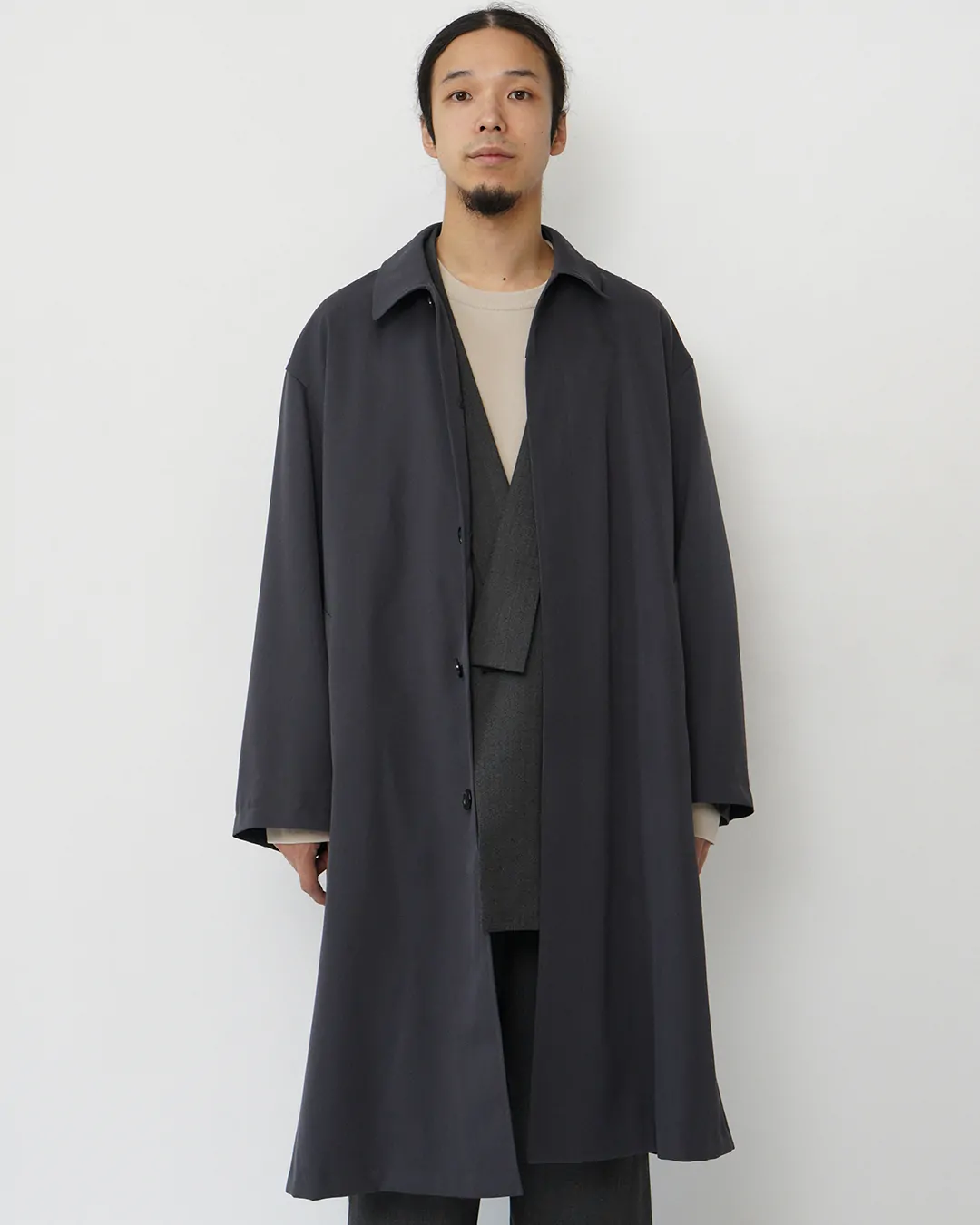 Scale Off Wool Balmacaan Coat 黒　2 Scale Off Wool Balmacaan Coat / BLACK | Graphpaper (MEN)(グラフ
