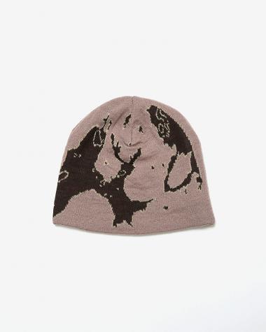  / JACQUARD SOFT BEANIE HAT / DARK ROSE
