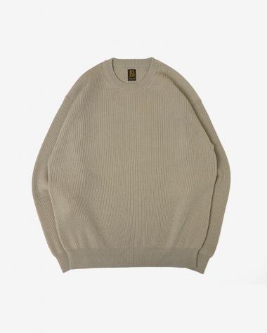 / SUPER HIGH TWIST WOOL CREW NECK / LIGHT BEIGE